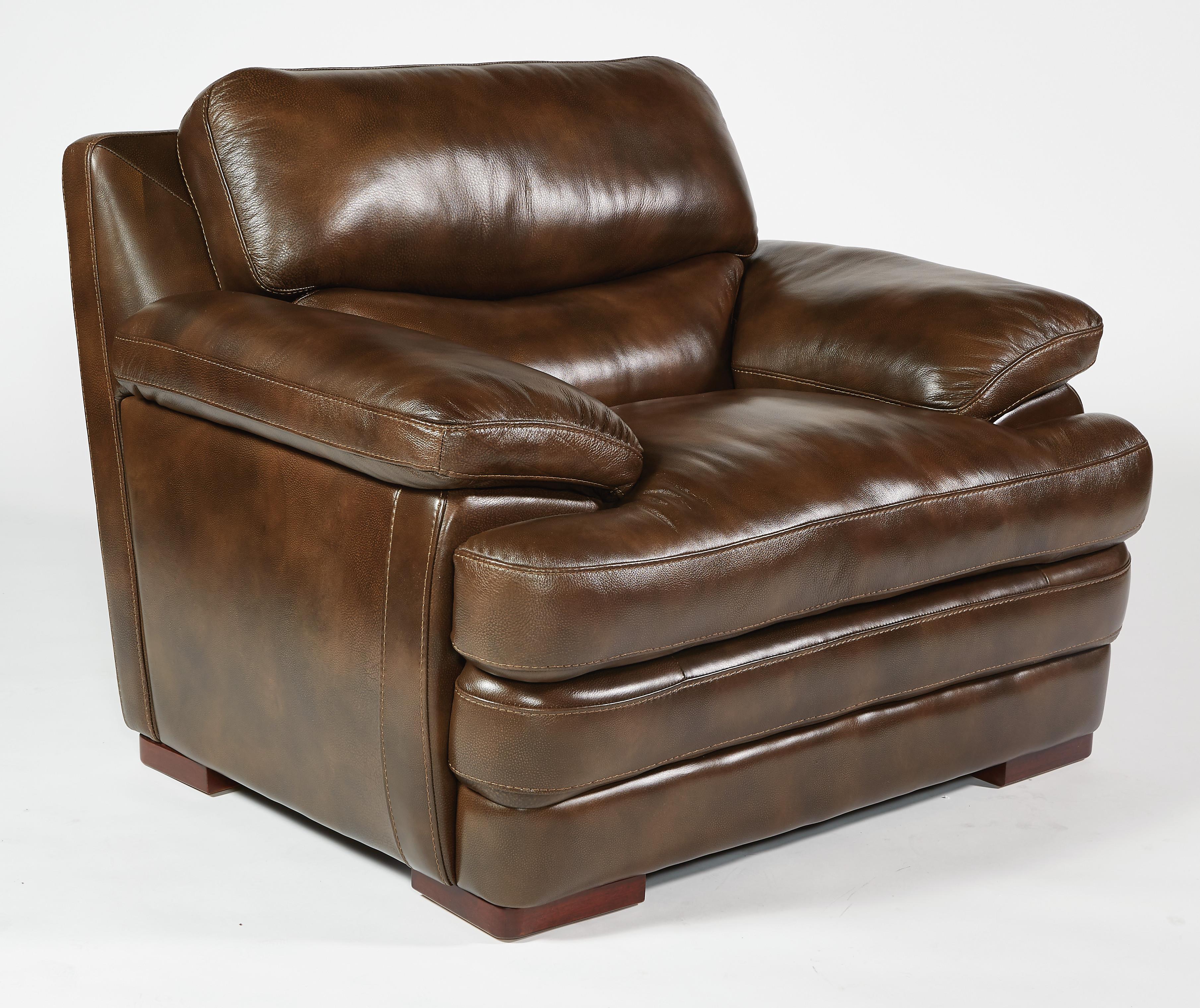 Flexsteel Latitudes Dylan Leather Chair with Pillow Top Arms Knight